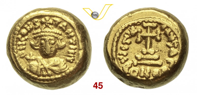 COSTANTE II (641-668) Solido globulare, Cartagine. D/ Busto frontale diademato, ...