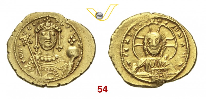 COSTANTINO IX (1042-1055) Tetarteron, Costantinopoli. D/ Busto frontale di Costa...