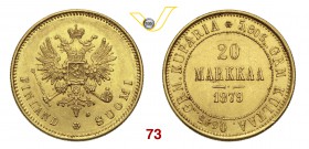 FINLANDIA ALESSANDRO II (1855-1881) 20 Markkaa 1879. Fb. 1 Au g 6,45 SPL÷FDC