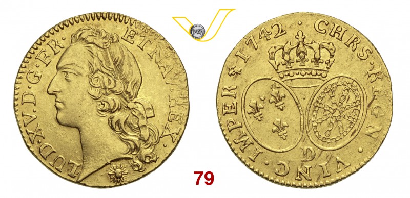 FRANCIA LUIGI XV (1715-1774) Luigi d'oro 1742 D, Lione. Fb. 463 Gadoury 346 Au g...