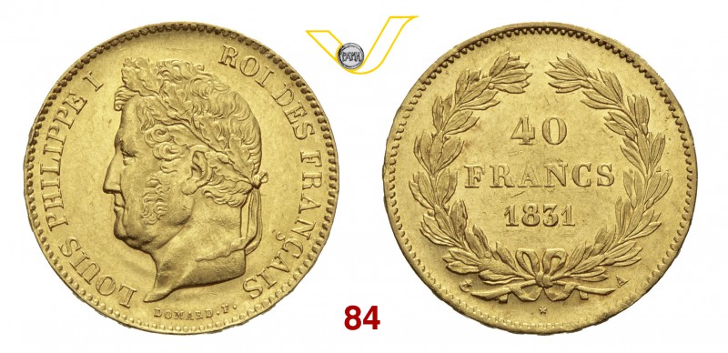 FRANCIA LUIGI FILIPPO (1830-1848) 40 Franchi 1831 A, Parigi. Gad. 1106 Fb. 557 A...