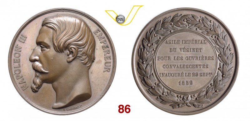FRANCIA NAPOLEONE III (1852-1870) Medaglia 1859 "Asile imperial du Vésinet pour ...