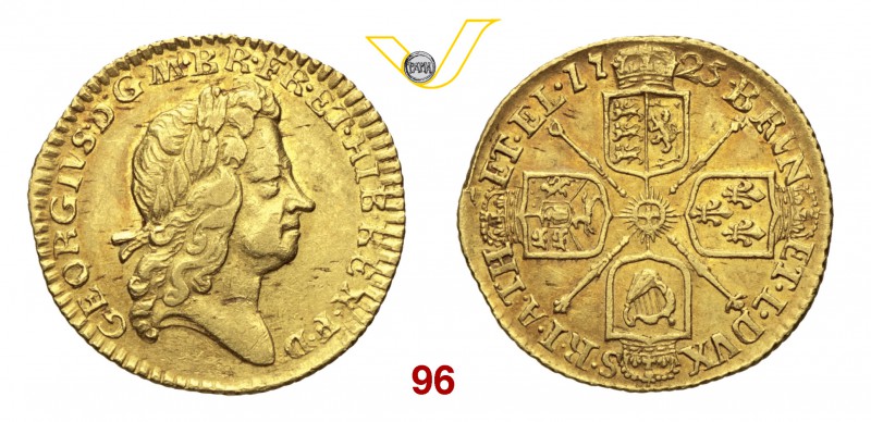 GRAN BRETAGNA GIORGIO I (1714-1727) 1/2 Ghinea 1725, londra. Fb. 327 Au g 4,14 B...