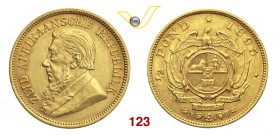 SUD AFRICA REPUBBLICA 1/2 Pound 1895, Pretoria. Fb. 3 Au g 3,98 q.SPL