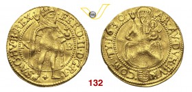 UNGHERIA FERDINANDO II (1619-1637) Ducato 1630 NB (Nagybanya) Au g 3,19 Molto rara • Tracce di piegature; tosata BB