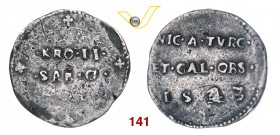 CARLO II (1504-1553) Testone 1543 coniato durante l'assedio di Nizza. MIR 467 var. Biaggi 393 var. Ag g 8,93 Estremamente rara • Conio inedito del dir...