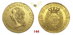 CARLO EMANUELE III - secondo periodo (1730-1773) Carlino da 5 Doppie 1755. Biaggi 806 MIR 941a Au g 48,10 Rarissima • Esemplare dagli ottimi rilievi (...