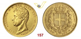 CARLO ALBERTO (1831-1849) 100 Lire 1833 Torino. MIR 1043c Pag. 137 Au g 32,20 Rara • Bordo abilmente ripreso q.SPL