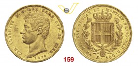 CARLO ALBERTO (1831-1849) 100 Lire 1834 Genova. MIR 1043d Pag. 138 Au g 32,23 BB+