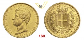 CARLO ALBERTO (1831-1849) 100 Lire 1834 Torino. MIR 1043e Pag. 139 Au g 32,22 • Rovescio dai fondi speculari BB/SPL