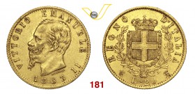 VITTORIO EMANUELE II (1861-1878) 20 Lire 1863 Torino. MIR 1078d Pag. 457 Au g 6,44 q.SPL