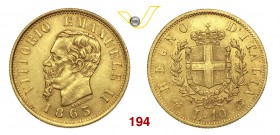 VITTORIO EMANUELE II (1861-1878) 10 Lire 1863 Torino. MIR 1079b Pag. 477 Au g 3,21 BB+