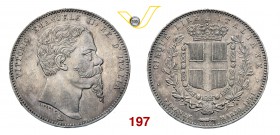 VITTORIO EMANUELE II (1861-1878) 5 Lire 1861 Firenze. MIR 1081a Pag. 481 Ag g 24,83 Molto rara BB÷SPL