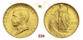 VITTORIO EMANUELE III (1900-1946) 100 Lire 1931 IX Roma. Pag. 646 MIR 1118a Au g 8,78 FDC