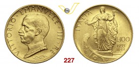 VITTORIO EMANUELE III (1900-1946) 100 Lire 1933 XI Roma. Pag. 649 MIR 1118d Au g 8,80 Rara SPL÷FDC