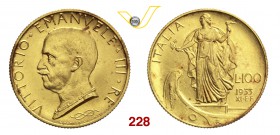 VITTORIO EMANUELE III (1900-1946) 100 Lire 1933 XI Roma. Pag. 649 MIR 1118d Au g 8,79 Rara FDC