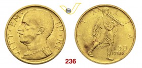 VITTORIO EMANUELE III (1900-1946) 50 Lire 1932 X Roma. Pag. 659 MIR 1123c Au g 4,40 FDC