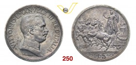 VITTORIO EMANUELE III (1900-1946) 5 Lire 1914 Roma “quadriga”. Pag. 708 MIR 1136a Ag g 24,92 Molto rara SPL