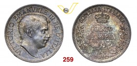 VITTORIO EMANUELE III - monetazione per la Somalia (1900-1946) Quarto di Rupia 1910 Roma. Pag. 971 MIR 1177a Ag g 2,94 Rara • Bella patina q.FDC