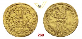 FIRENZE FERDINANDO DE' MEDICI (1587-1608) Ducato gigliato 1596. D/ Grande giglio R/ San Giovanni Battista. MIR 213/2 Au g 3,39 Rara • Di modulo largo,...