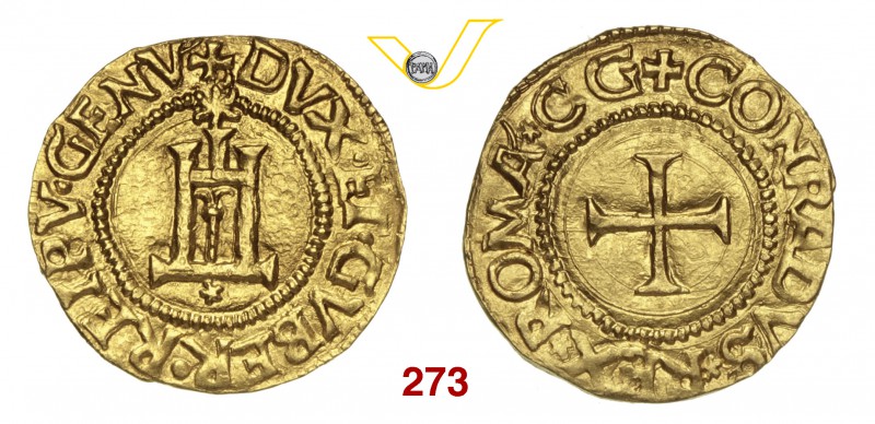 GENOVA DOGI BIENNALI, I fase (1528-1544) Scudo d'oro del sole, sigle CG. D/ Cast...