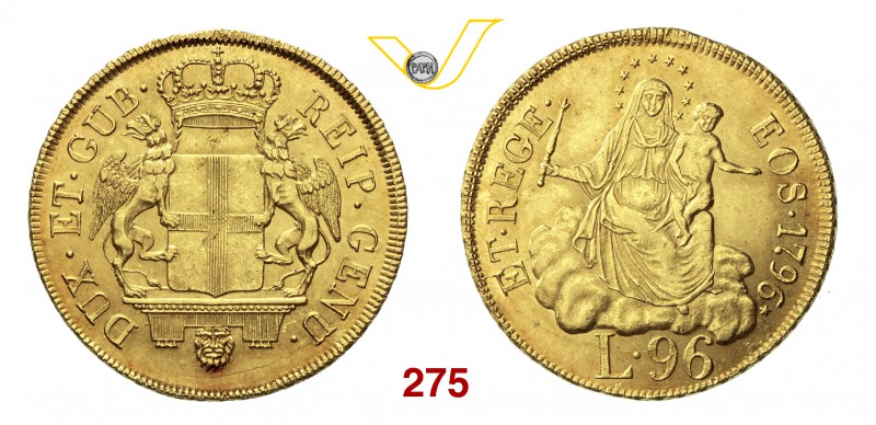 GENOVA DOGI BIENNALI, III fase (1637-1797) 96 Lire 1796 con stella dopo la data....