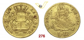 GENOVA DOGI BIENNALI (1528-1797) 96 Lire 1795. CNI 3 MIR 282/2 Au g 3,06 Molto rara MB