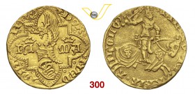 MILANO FILIPPO MARIA VISCONTI (1412-1447) Fiorino s.d. D/ Il Duca a cavallo con spada sguainata R/ Scudo inclinato sormontato da elmo con cimiero del ...