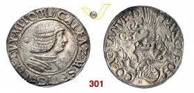 MILANO GALEAZZO MARIA SFORZA (1466-1476) Testone s.d. D/ Busto corazzato volto a d. R/ Scudo inclinato sormontato da elmo col cimiero del drago; nel c...