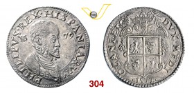 MILANO FILIPPO II DI SPAGNA (1556-1598) Scudo 1579. D/ Busto corazzato e nel campo data R/ Stemma coronato con festoni e all'esergo 1577. CNI 35/36 Cr...