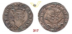 NAPOLI FEDERICO III D'ARAGONA (1496-1501) Doppio Sestino. D/ Stemma coronato R/ Due cornucopie. P.R. 9 MIR 108 Ae g 4,32 • Di insolita qualità per il ...