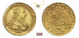 NAPOLI FERDINANDO IV DI BORBONE (1759-1798, I periodo) 6 Ducati o Oncia napoletana 1767. P.R. 10 MIR 352/14 Au g 8,84 q.SPL