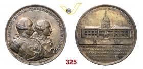 PALERMO FERDINANDO IV (1759-1816) Medaglia 1772 per la costruzione dell'Albergo dei poveri. D'Auria 34 Ricciardi 34 Ae mm 53 • Fondi ripassati BB+