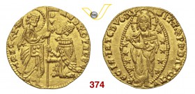 VENEZIA ANDREA CONTARINI (1368-1382) Ducato. D/ San Marco porge il vessillo al Doge genuflesso R/ Il Redentore benedicente. Paolucci 1 Au g 3,54 q.SPL