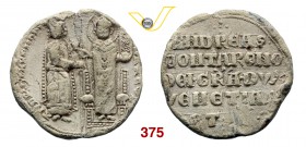 VENEZIA ANDREA CONTARINI (1367-1382) Bolla in piombo. D/ San Marco ed il Doge R/ Legenda su 5 righe. Gamb. 124 Estremamente rara Pb g 53,02 BB