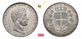 CARLO ALBERTO (1831-1849) 5 Lire 1847 Genova. MIR 1047aj Pag. 261 Ag g 25,00 SPL