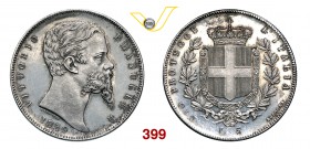 VITTORIO EMANUELE II, Re Eletto (1859-1861) 5 Lire 1859 Bologna. MIR 1063a Pag. 432 Ag g 25,00 Rarissima • Leggeri hairlines ma esemplare di notevole ...