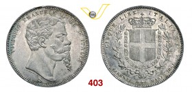 VITTORIO EMANUELE II (1861-1878) 5 Lire 1861 Firenze. MIR 1081a Pag. 481 Ag g 24,93 Molto rara SPL÷FDC