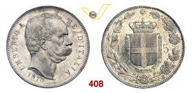 UMBERTO I (1878-1900) 5 Lire 1878 Roma. Pag. 589 MIR 1099a Ag g 24,97 Rara SPL