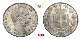UMBERTO I (1878-1900) 5 Lire 1879 Roma. Pag. 590 MIR 1100a Ag g 24,94 SPL