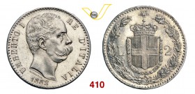 UMBERTO I (1878-1900) 2 Lire 1882 Roma. Pag. 592 MIR 1101b Ag g 9,98 SPL/q.FDC