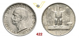 VITTORIO EMANUELE III (1900-1946) 5 Lire 1927 Roma “aquilotto” Pag. 710 MIR 1137b Ag g 5,01 q.FDC