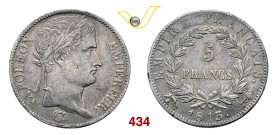NAPOLEONE I, Imperatore (1804-1814) 5 Franchi 1813 Roma. Pag. 96 Ag g 24,96 Rarissima • Di qualità già elevata per il tipo di moneta buon BB