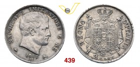 NAPOLEONE I, Imperatore (1804-1814) 2 Lire 1811 Milano “II° tipo”, puntali sagomati. Pag. 37a Ag g 9,98 Rara BB÷SPL