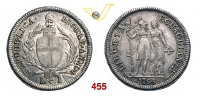 REPUBBLICA LIGURE (1798-1805) Lira 1798 I. Pag. 18 Ag g 4,18 Molto rara • Bella patina BB÷SPL