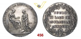 REPUBBLICA CISALPINA (1800-1802) Scudo da 6 Lire A. VIII (1799-1800) Pag. 8 Ag g 23,14 • Bella patina e fodni brillanti SPL/q.FDC