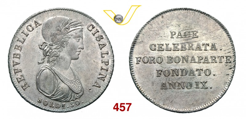 REPUBBLICA CISALPINA (1800-1802) 30 Soldi A. IX (1800-1801) Pag. 9 Ag g 7,35 q.F...