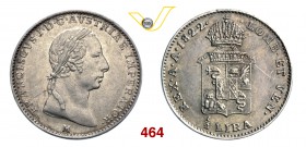 FRANCESCO I D’ASBURGO LORENA (1815-1835) Mezza Lira austriaca 1822. Pag. 148 Ag g 2,17 SPL