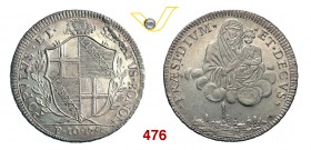 GOVERNO POPOLARE (1796-1797) Scudo da 10 Paoli 1796. Pag. 35 MIR 58/1 Ag g 29,13 • Di grande conservazione SPL÷FDC