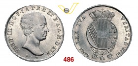 FERDINANDO III DI LORENA (1791-1801 e 1814-1824) Mezzo Francescone 1823. Pag. 70 Ag g 13,62 Molto rara BB/SPL
